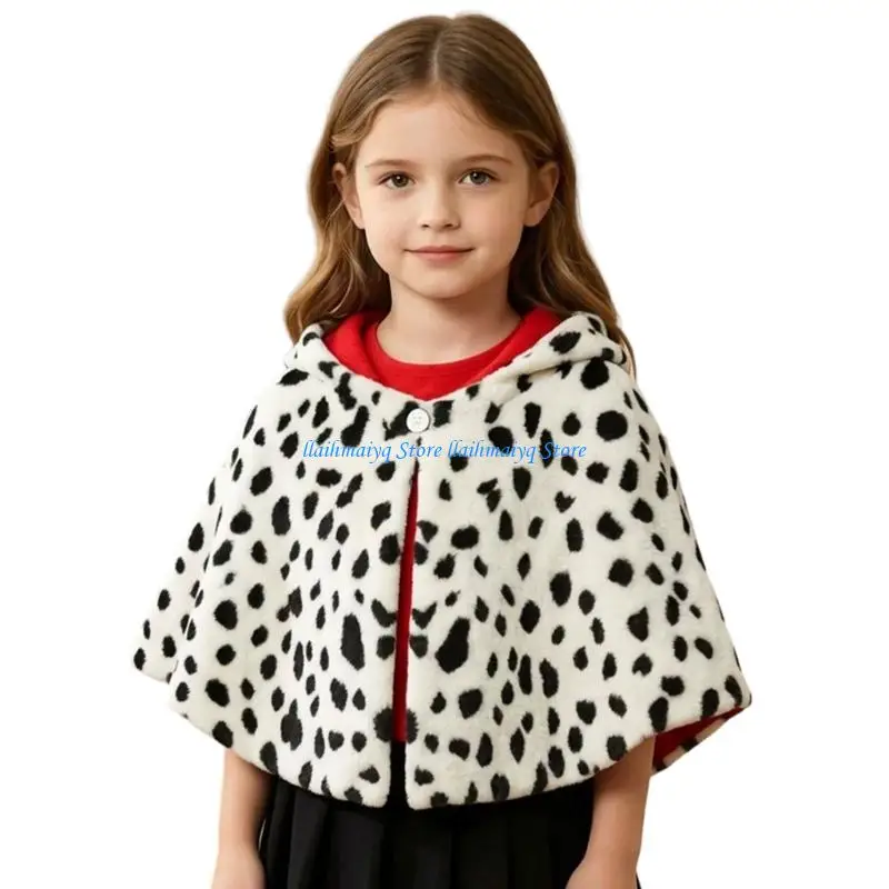 573B Double Layer Cow Print Cloak Cosplay Accessory Perfect For Christmas Parties And Daily Fashion Outfits
