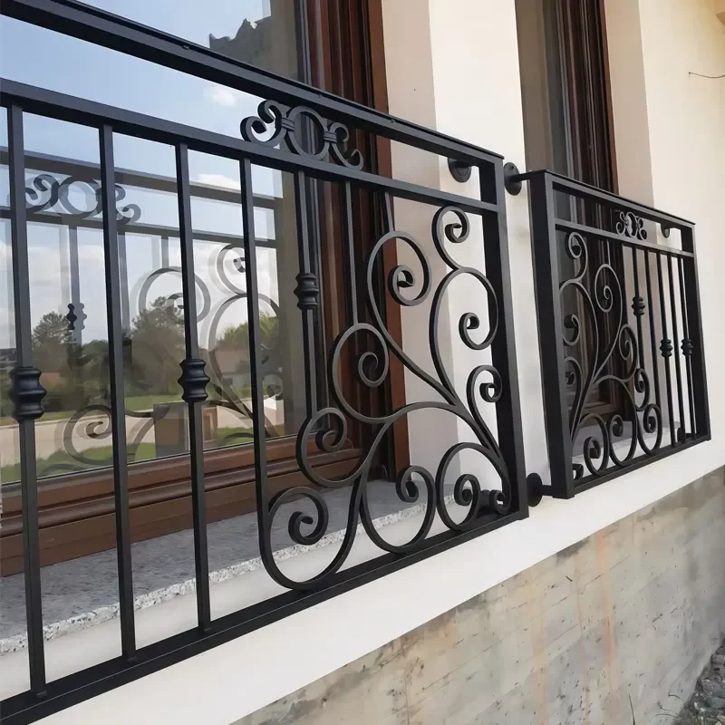 Hot-sale Wrought Iron Railing Designs for Balcony Exterior Deck Railings Rusty Porch Rails for Stairs