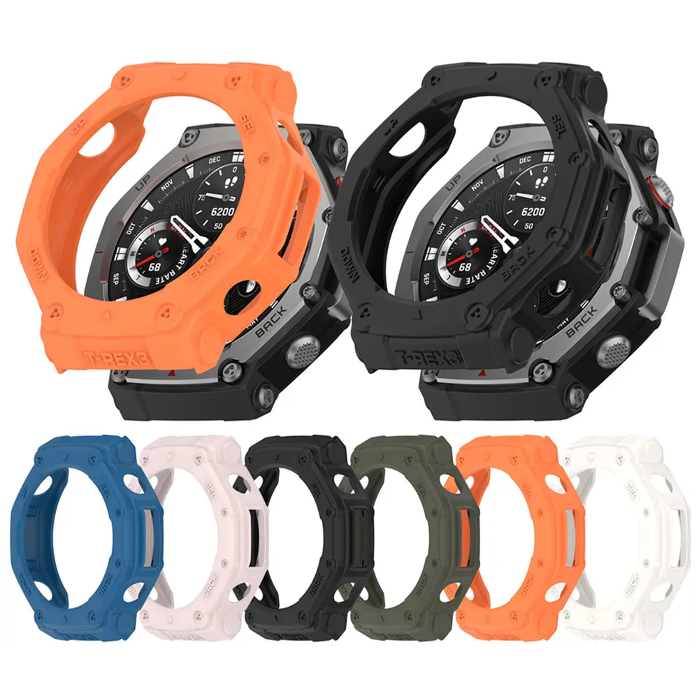 Protective case For Huami Amazfit T-REX3 Smart watch soft TPU cases cover protective shell bumper Armored hollowed out half case