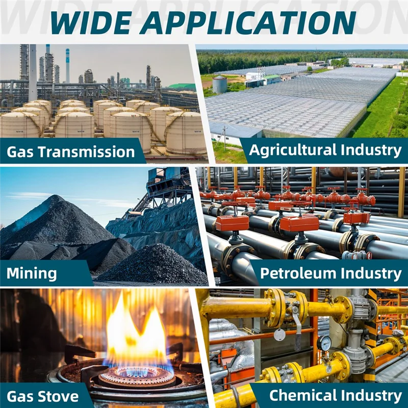 Детектор утечки газа ABFU со звуковой, световой и вибрационной сигнализацией, вилка стандарта США, монитор газа 4 в 1 для O2, CO, H2S, тестера горючего газа