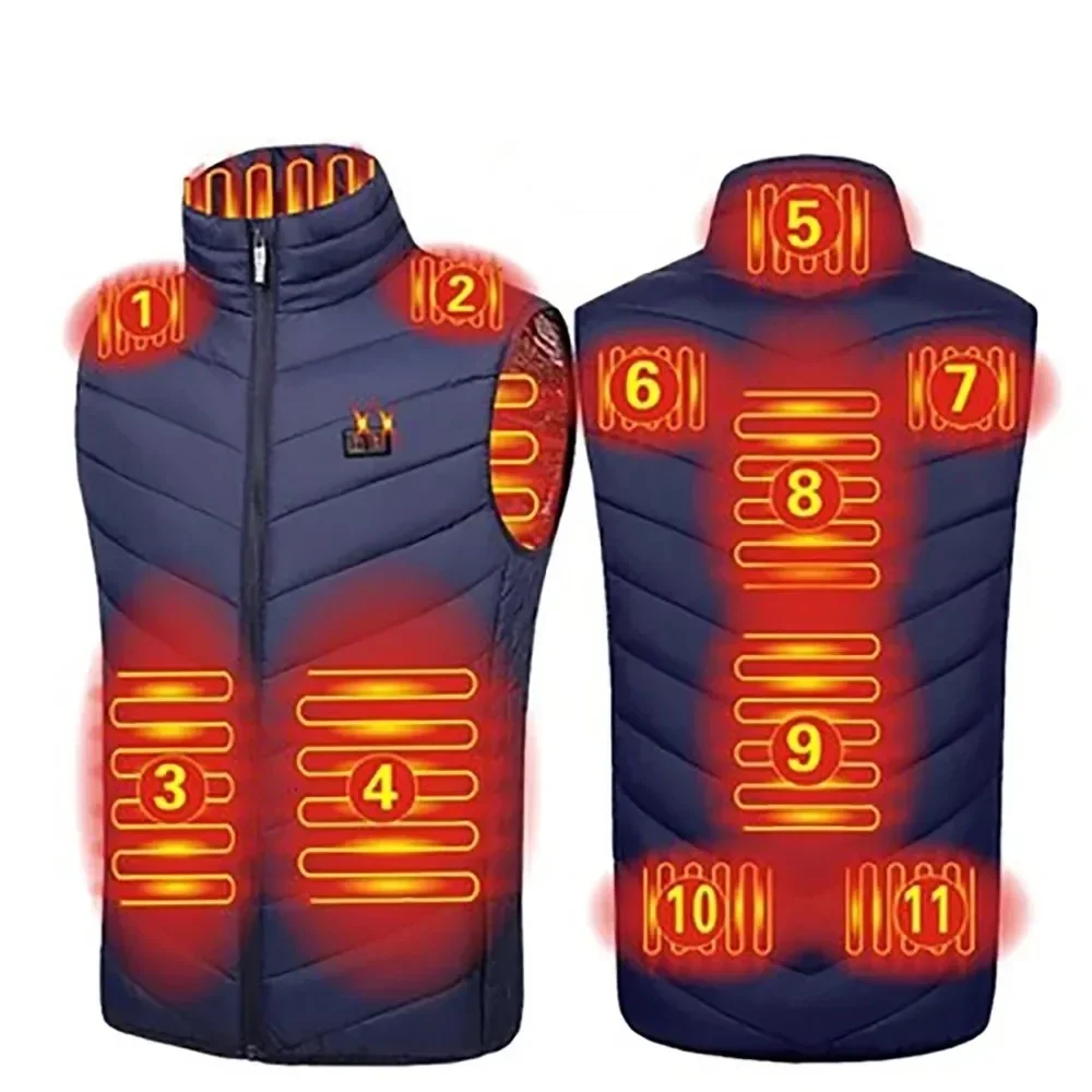 

Men Women 11 Areas Heated Jacket Fashion Coat Intelligent USB Electric Heating Thermal Warm Clothes Winter Heated Vest Plus size
