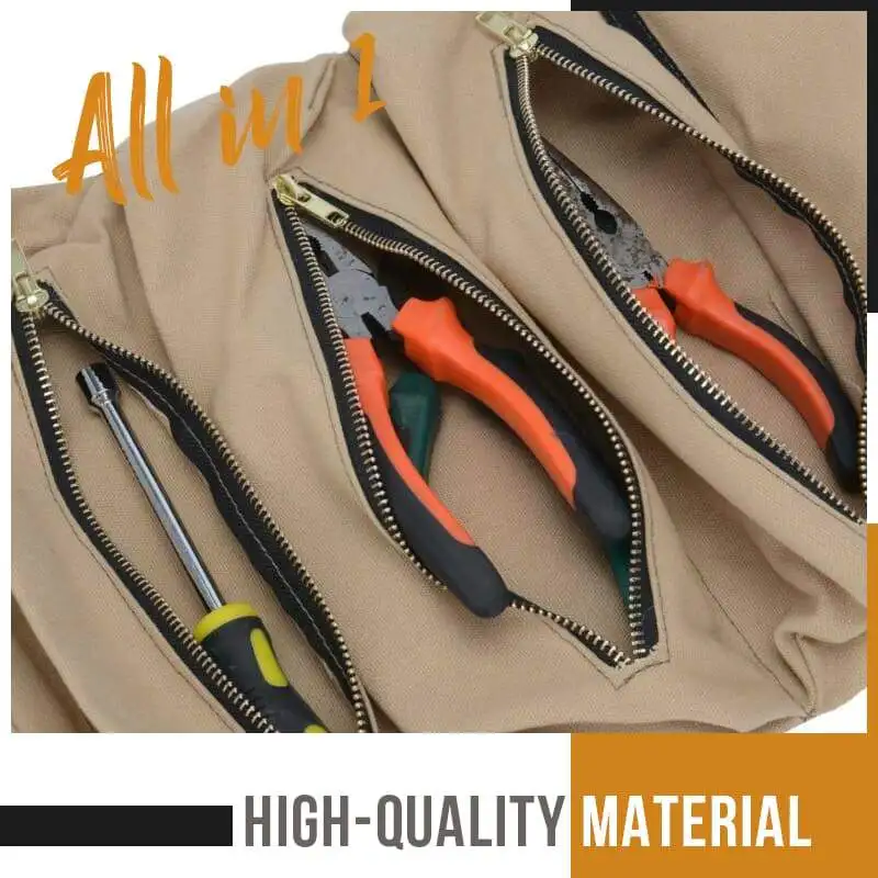 Working Tool Bag Roll Tool Roll Multi-Purpose Tool Roll Up Bag  Wrench Roll Pouch Hanging Tool Zipper Carrier Tote