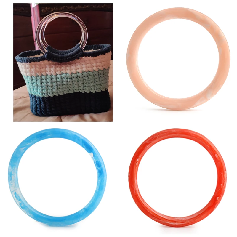 

2/4/6PCS Thickened Resin Round Replacement Handle Handbag Braided Bag O-ring Matching Handle DIY Braided Accessories