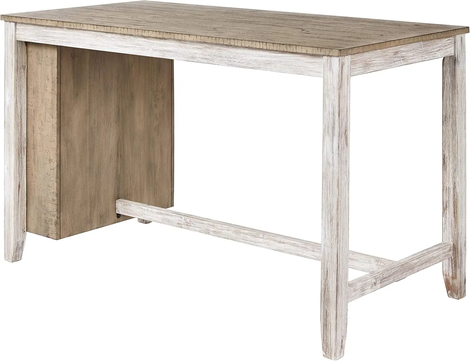 Skempton Farmhouse 36" Counter Height Dining Table with Storage & Wine Rack, Whitewash image 5