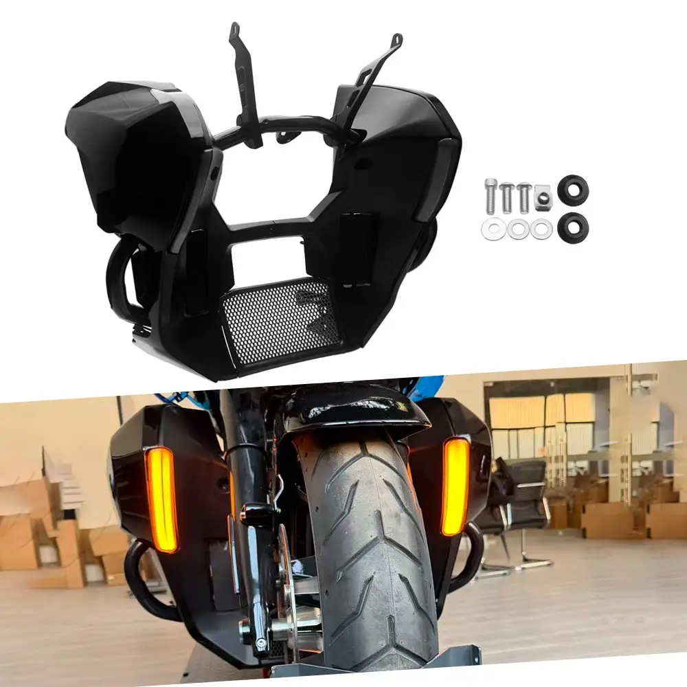 

Engine Guard Fairing Lowers Cover & Support Kits w Light For Harley Touring Road Street Glide FLHX FLTRX 24-26 CVO Ultra Limited