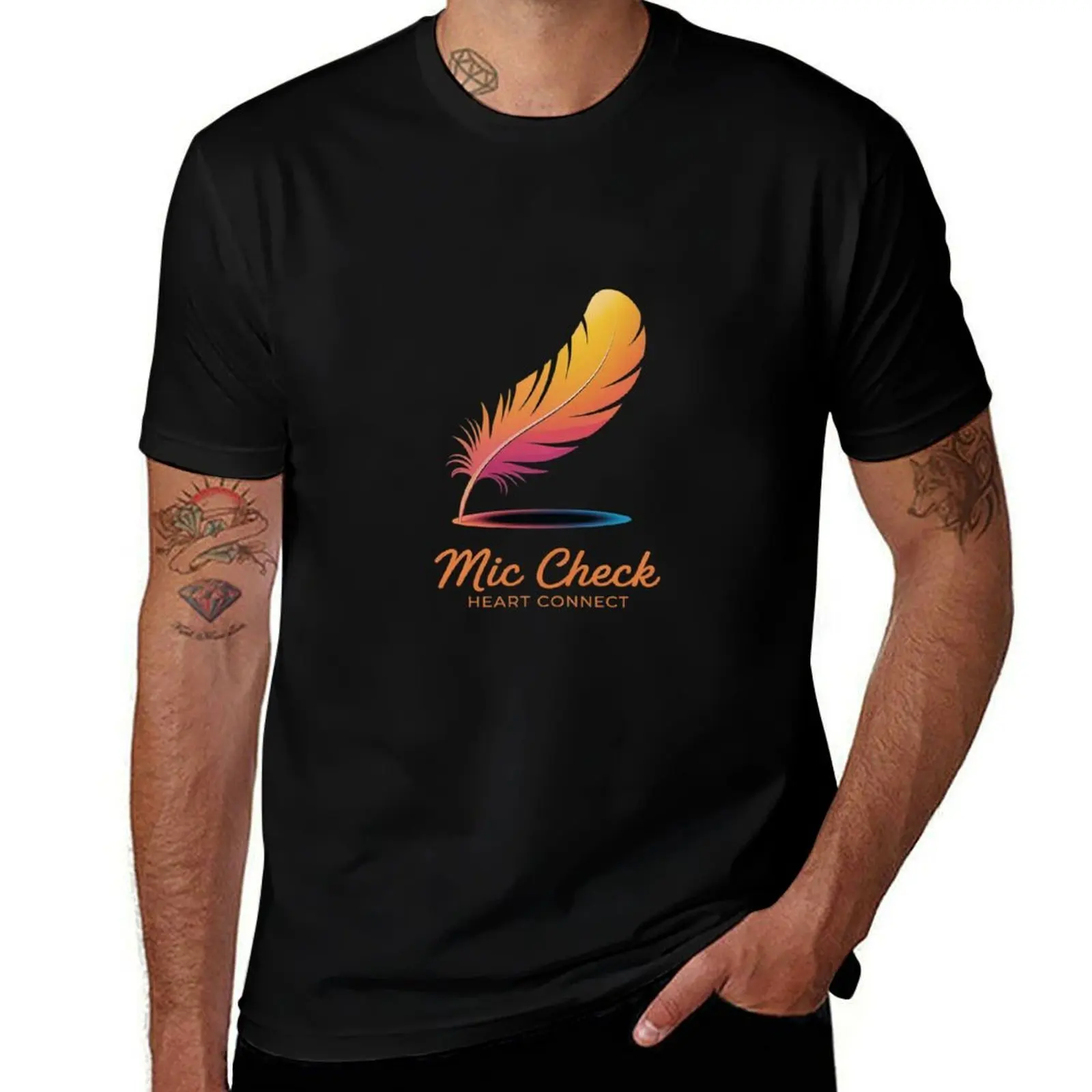 

Poetry Slam Mic Check Heart Connect Slam Poetry T-Shirt summer top street wear basketball graphic tees Men's t-shirt