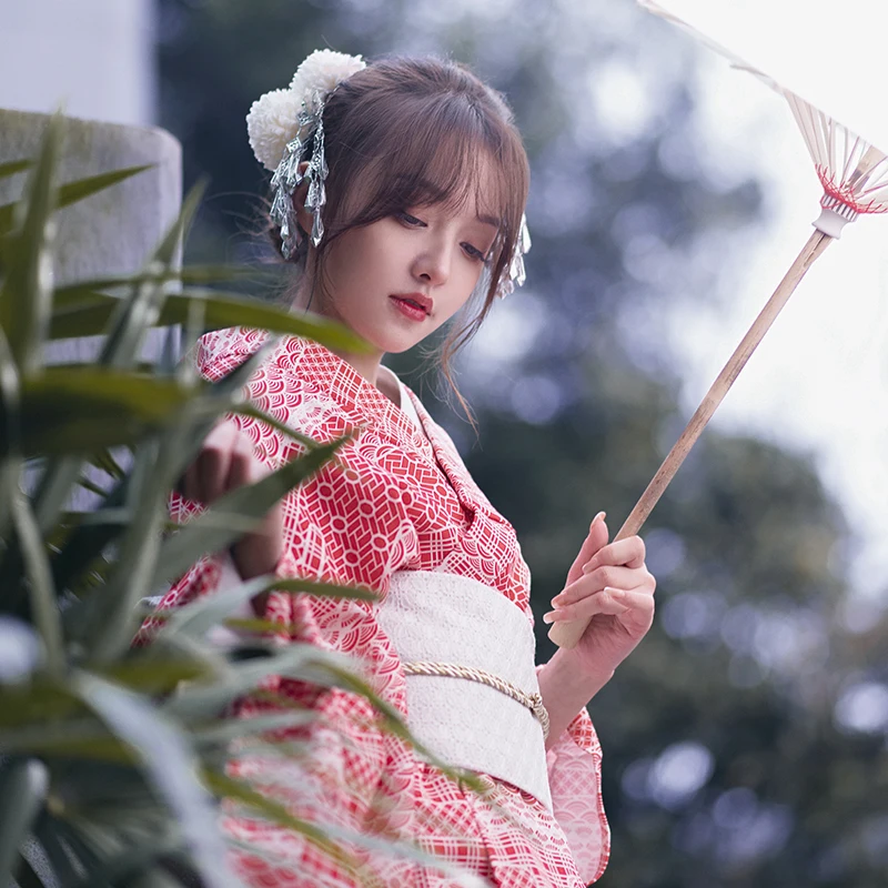 Women's Floral Print Kimono Long Dress Japanese Traditional Retro Style Classic Formal Yukata Cosplay Costume for Photography
