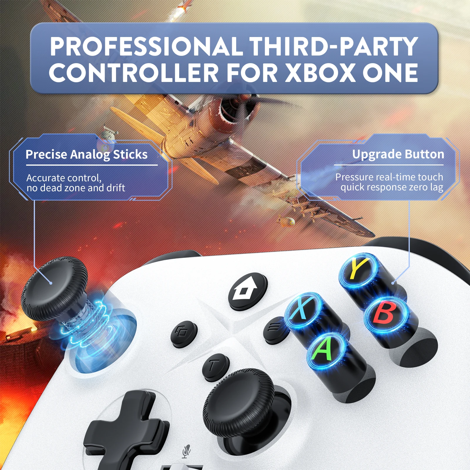 لوحة ألعاب لاسلكية لأجهزة Xbox One، X-boxSeris S/X Pc أذرع التحكم في ألعاب الفيديو المزدوج فيبرا ستة محاور جيروسكوب الألعاب عصا التحكم عن بعد قاعة الروك