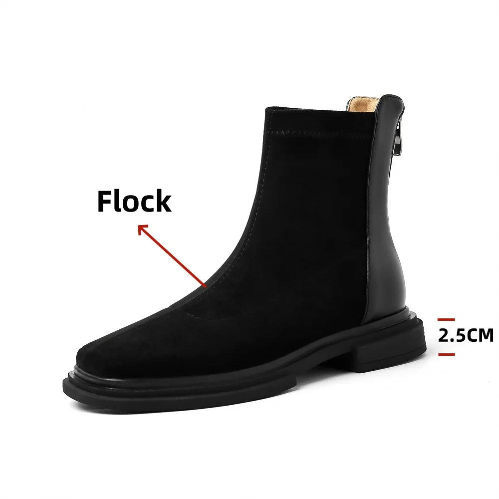 FEDONAS Fashion Women Ankle Boots Low Heels Warm Autumn Shoes Woman Round Toe Zipper Short Motorcycle Boots New Quality Shoes