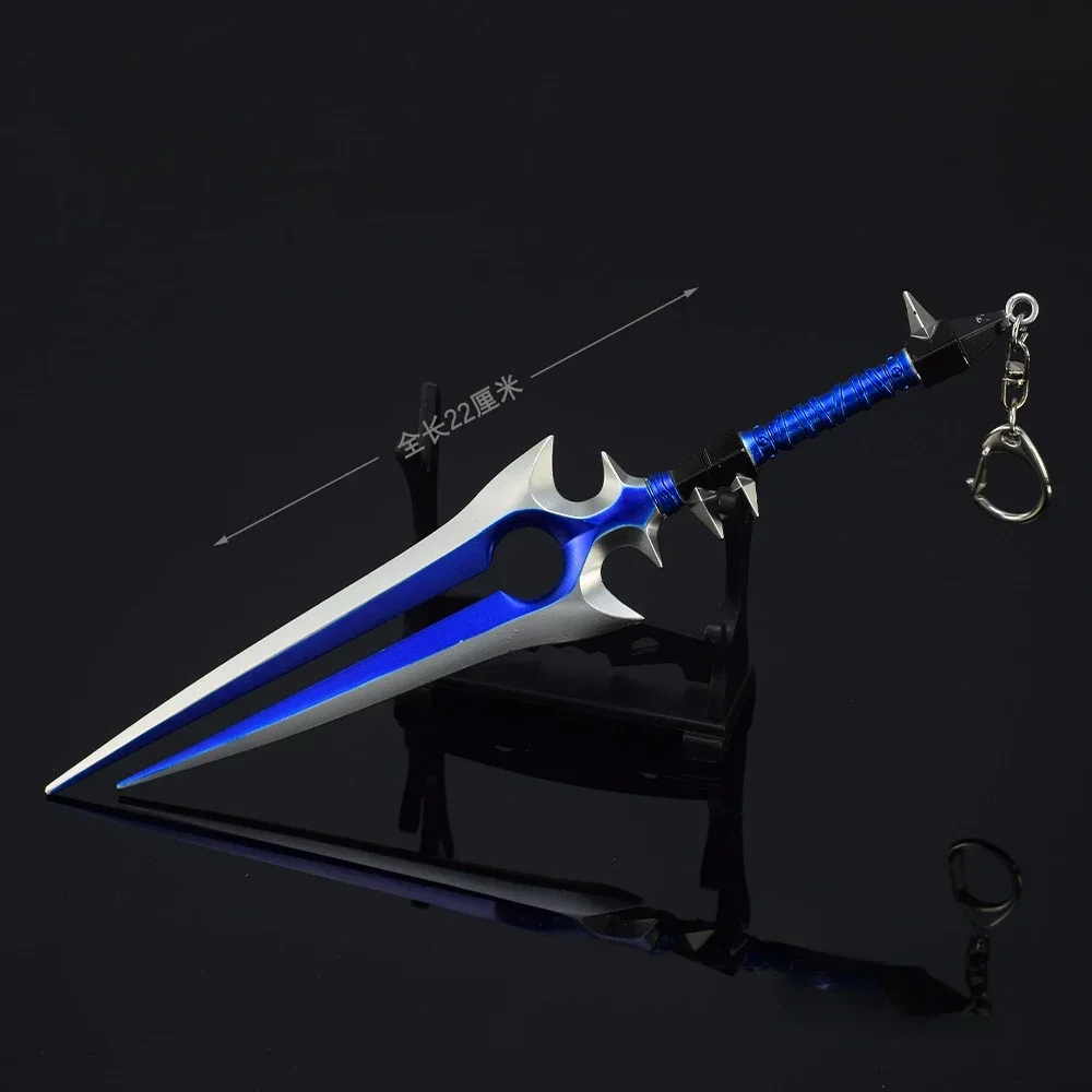 22cm Warcraft Game Weapon Thunderfury Blessed Blade of The Windseeker Metal Anime Ornaments Collection Desktop Display Gift Toy