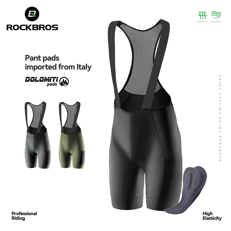 

ROCKBROS Cycling Shorts Summer Breathable High Elastic Shock Absorption With Pockets Men MTB Road Bike Bib Shorts
