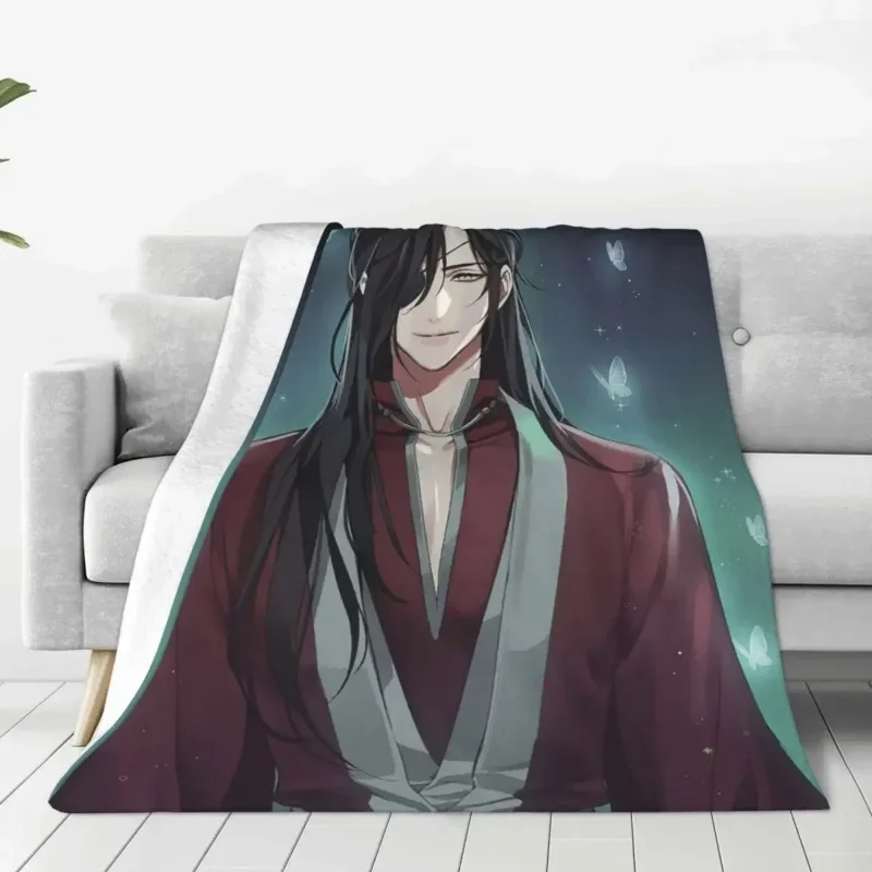 

Heaven Official's Blessing Hua Cheng Flannel Throw Anime Yaoi Lgbt Blankets for Bedding Car Super Warm Bedspread