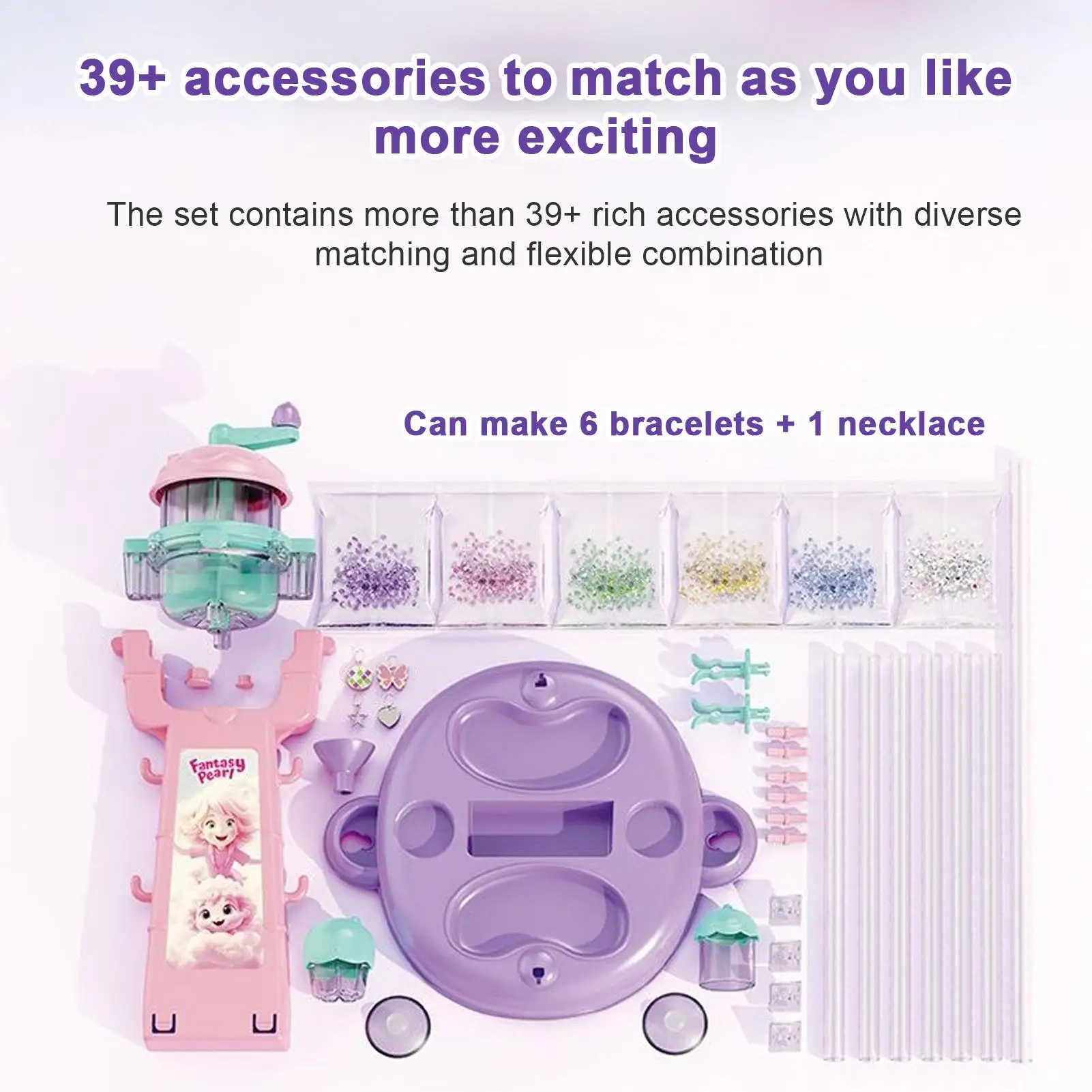 Machine à corder les perles pour la fabrication de bracelets pour enfants filles, artisanat fait à la main, bijoux, jouets, cadeaux d'anniversaire, bas de noël