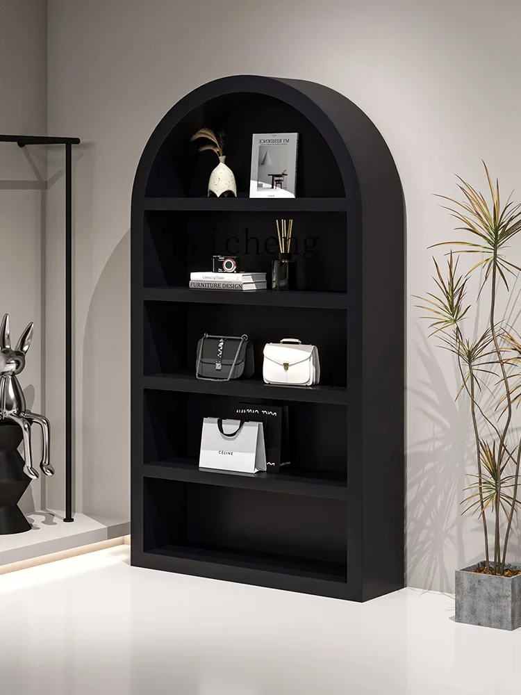 ZK Clothing Store Display Cabinet Black Paint Wall Decoration Display Props Multi-Layer Stand Display Shelf