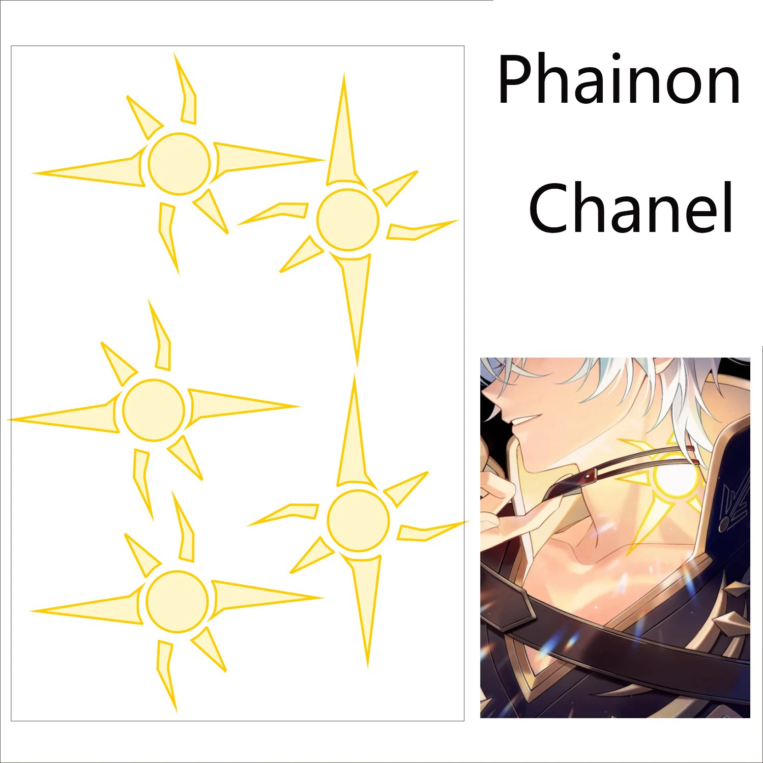 Phainon Sticker Clothing Accessories Game Honkai: Star Rail Cosplay Halloween Comic Exhibition Costume Prop