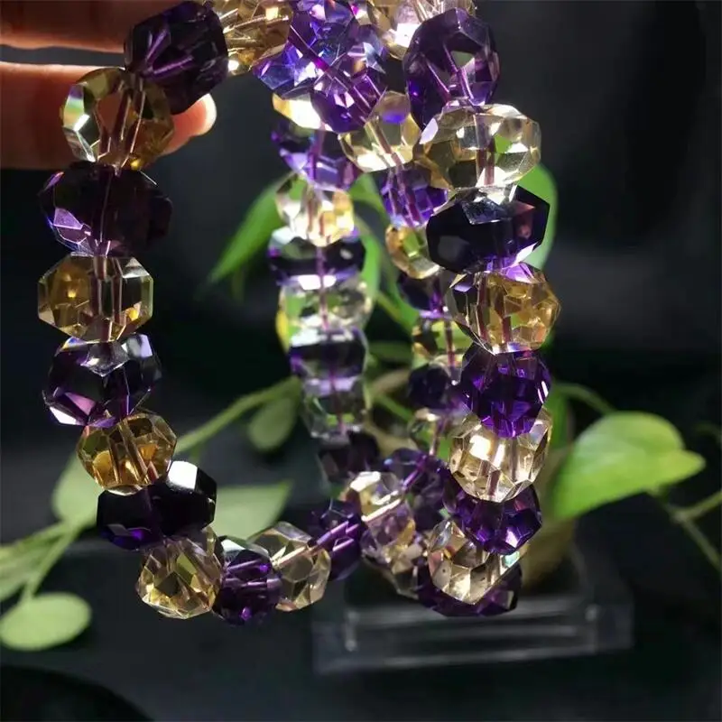 Natural Amethyst Citrine Freeform Bracelet Charms Handmade Fortune Energy Mineral Woman Jewelry Gifts 1PCS 13-14MM