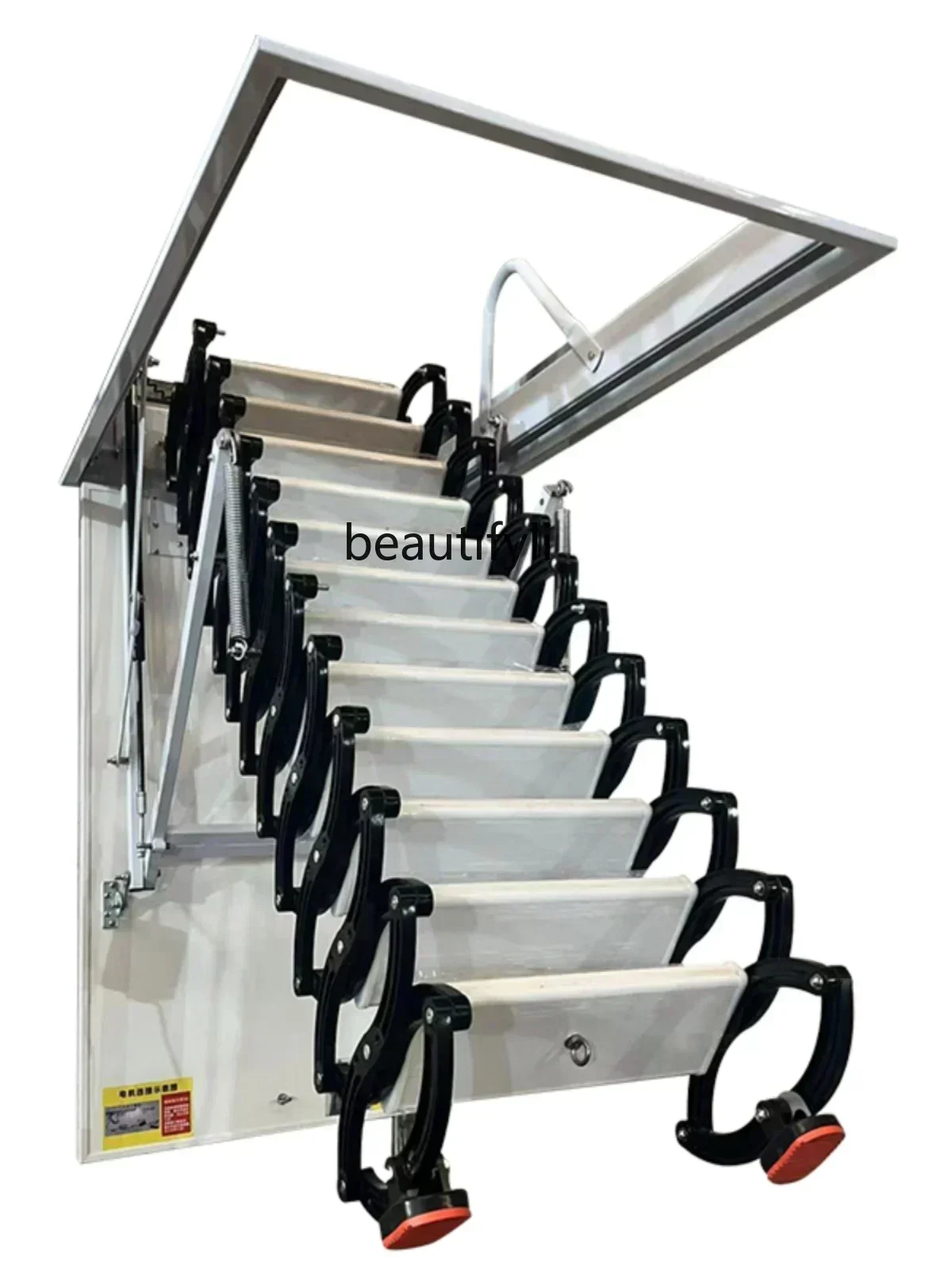 yj57 Automatic Attic Retractable Staircase Folding Electric Remote Control Hidden Ladder Duplex Elevator