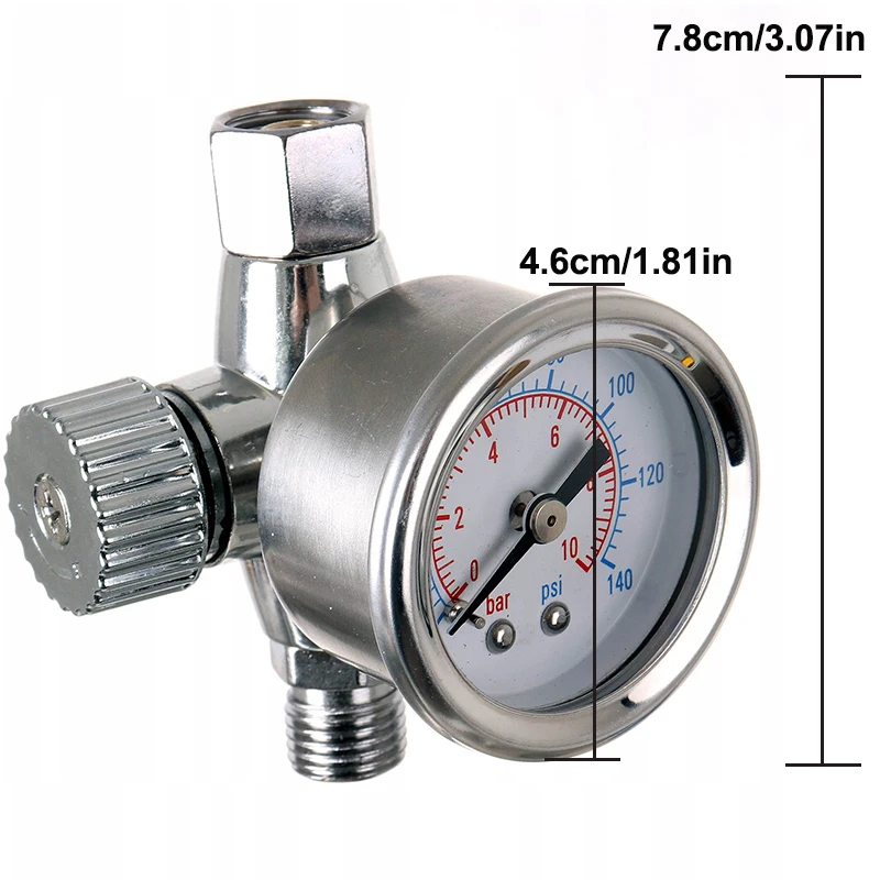 MP-500 LVLP Spray Gun Kit With Air Pressure Gauge & Filters 1.3mm Nozzle Gravity Feed Paint Sprayer