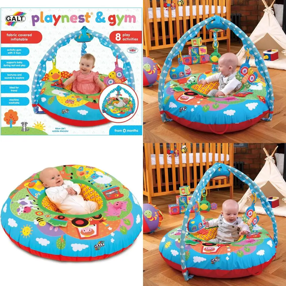 

Игровой центр-гимнастический коврик для младенцев - с поддержкой для рук, развивающий центр и напольное сиденье