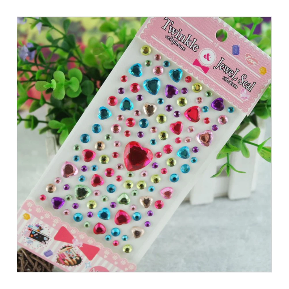 

10Sheets MultiColored SelfAdhesive Rhinestones For Craft Adhesive Diamonds Diy Projects Decorative Use Crystal Rhinestone Sheet