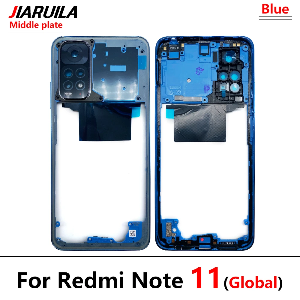 New Middle Bezel frame Antenna Case Cover Replacement Parts with NFC Flex Cable For Xiaomi Redmi Note 10 Pro / Note 11 4G