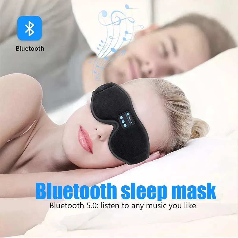 Original Bluetooth Sleeping Earphones Sleep Eye Mask Headphones Bluetooth Headband Soft Elastic Wireless Music Headphones