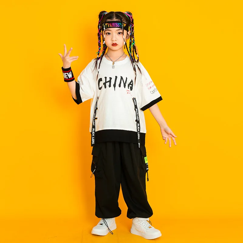 Trendy children's street dance set, handsome boys, drumming, hip-hop, short sleeved girls, jazz dance performance outfit, summer