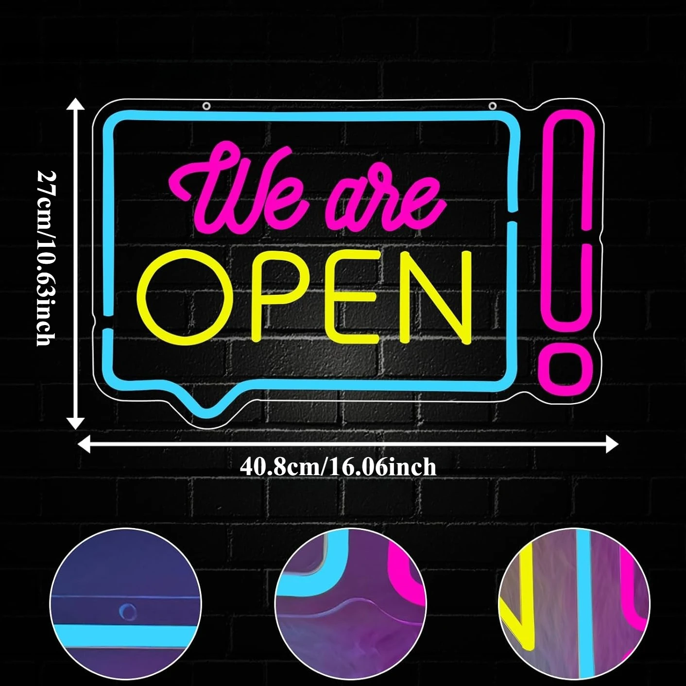 نحن مفتوح النيون الأعمال LED ضوء النيون عكس الضوء USB لمتجر متجر بار مقهى مطعم الإعلان نافذة جدار ديكور
