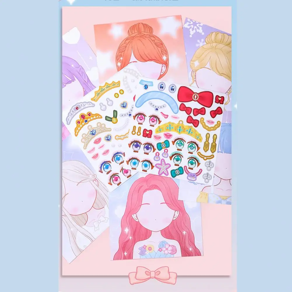 เพิ่มความคิดสร้างสรรค์ไม่มีสารตกค้าง Princess Make-A-Stiker Wajah ของขวัญรางวัล