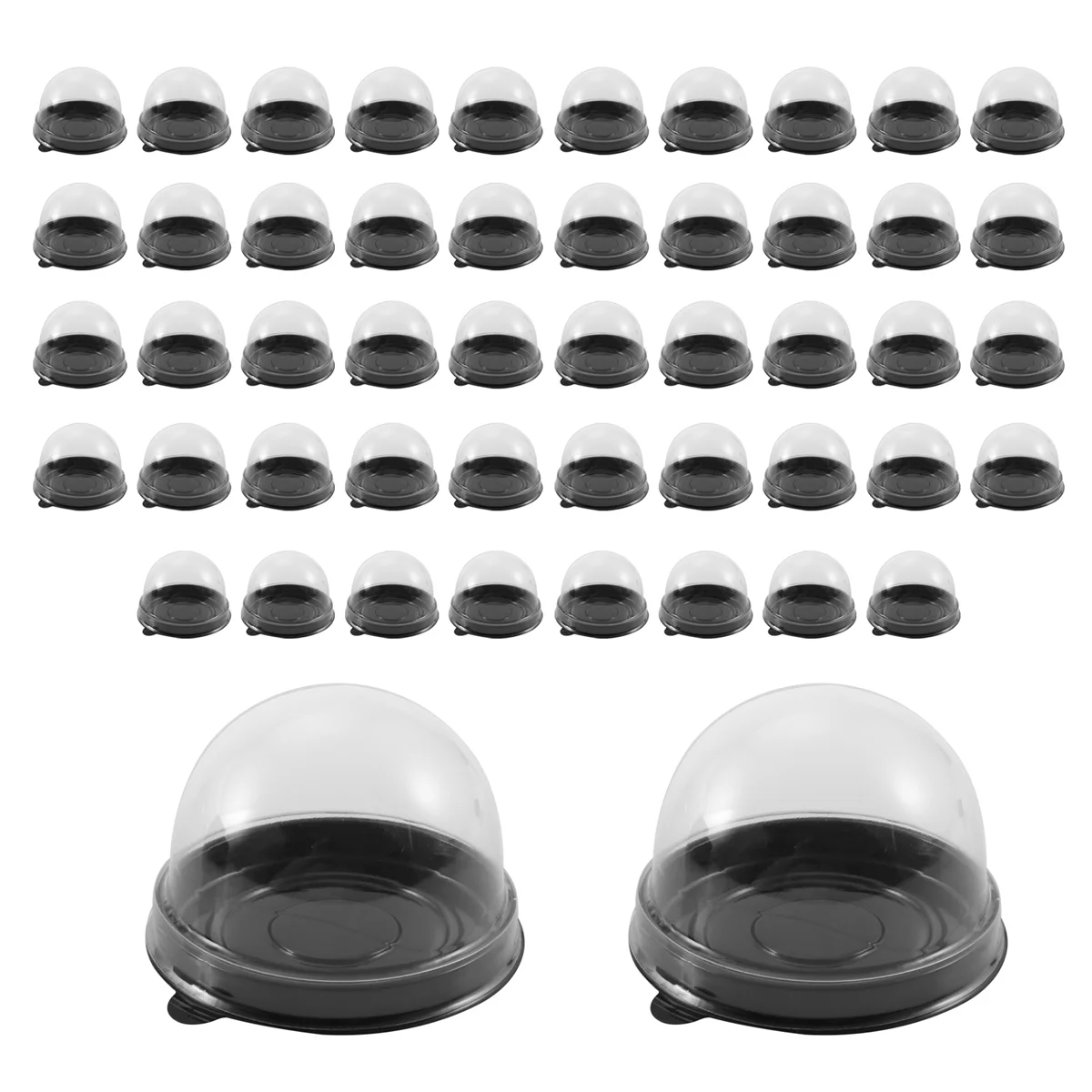 Trending Now 50 Pack Mini Cupcake Containers Clear Plastic Cake Box with Dome Lids for Muffin Mooncake Dessert Cheese Pastry