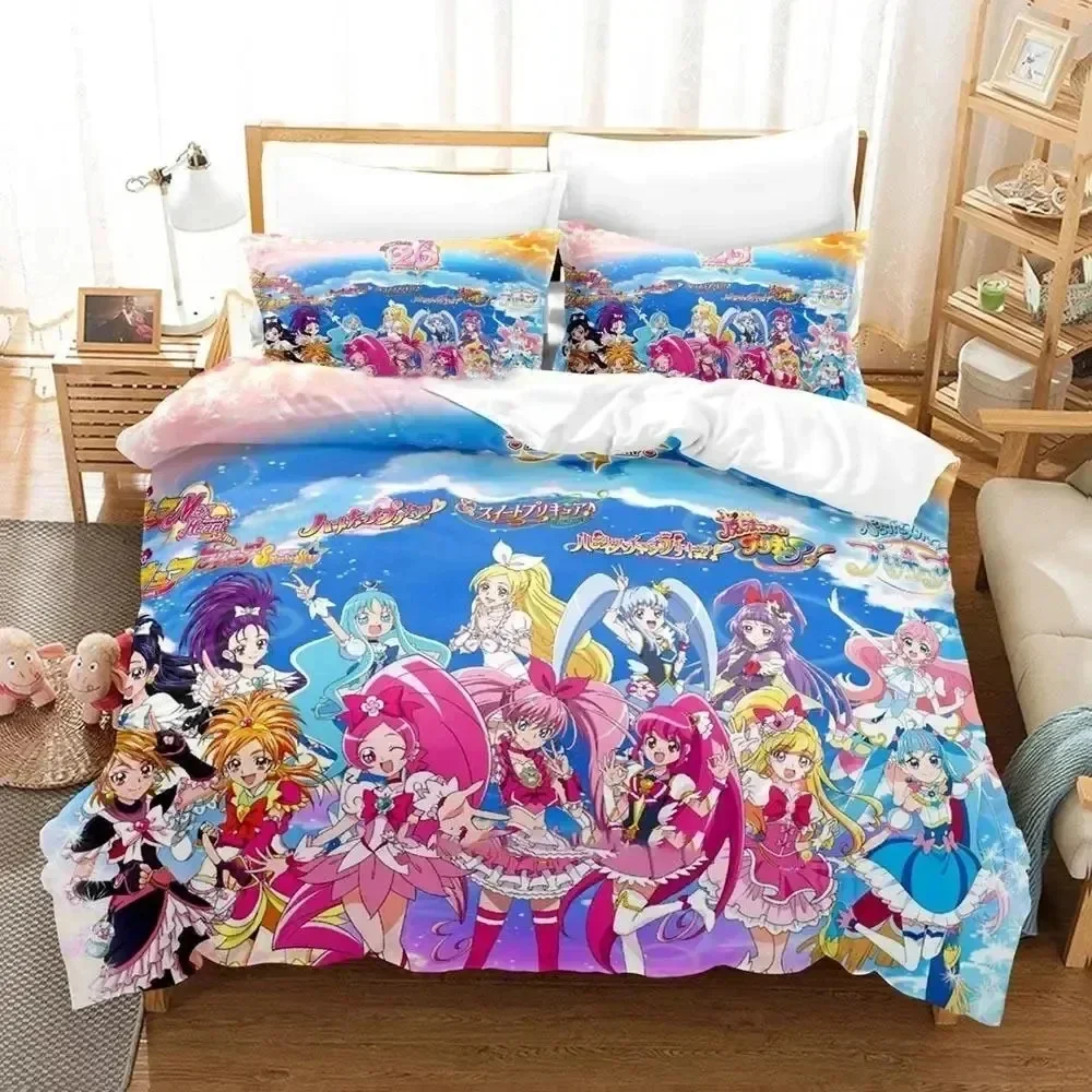 Luxury New 3D Print Anime Pretty Cure Bedding Set Boys Girls Twin Queen Size Duvet Cover Kids Adult Fashion Home Textileextile