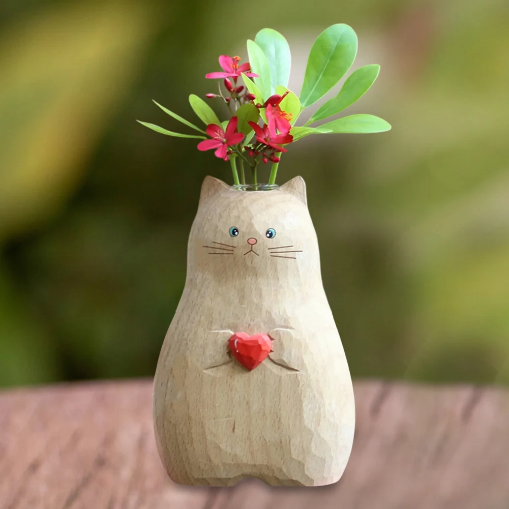 زهرية الراتنج اليدوية للديكور المنزل ، charm الزخرفية ، الصلبة ، وأفضل الهدايا ، وتصميم فريد لعشاق القط