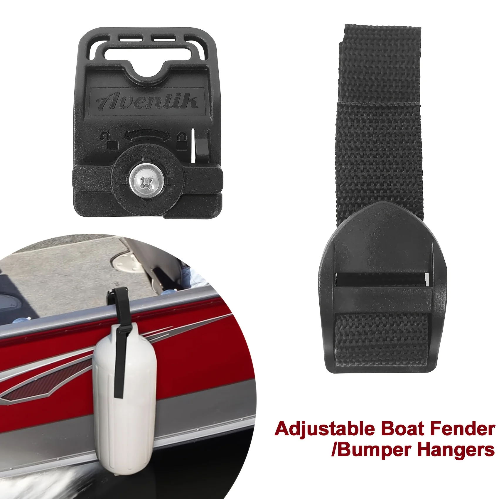 

Adjustable Boat Fender Hanger Straps, No-Drill Installation Marine Bumper Holder, Easy Mount & Durable Boat Accessory