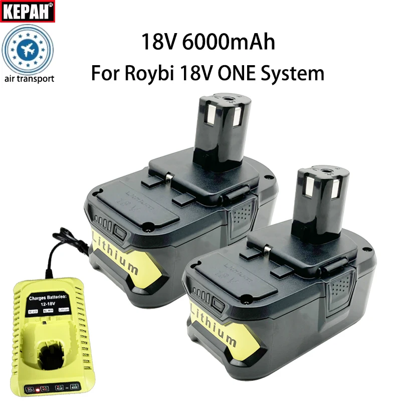 

Сменный литий-ионный аккумулятор 18 В, 6 Ач для Roybi P108, 18 В One + Plus, инструменты P104 P107 RB18L50 RB18L20 P108 P109, зарядное устройство