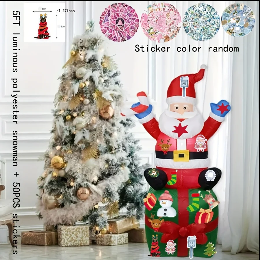 

Christmas inflatable Santa Claus outdoor holiday decoration, Santa Claus sitting gift courtyard decoration