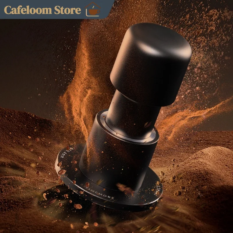 Timemore Punch Impact Espresso Tamper 58.4mm Flat Base Espresso Hand Tamper Labor‑Saving Spring Rebound Coffee Press For Espress