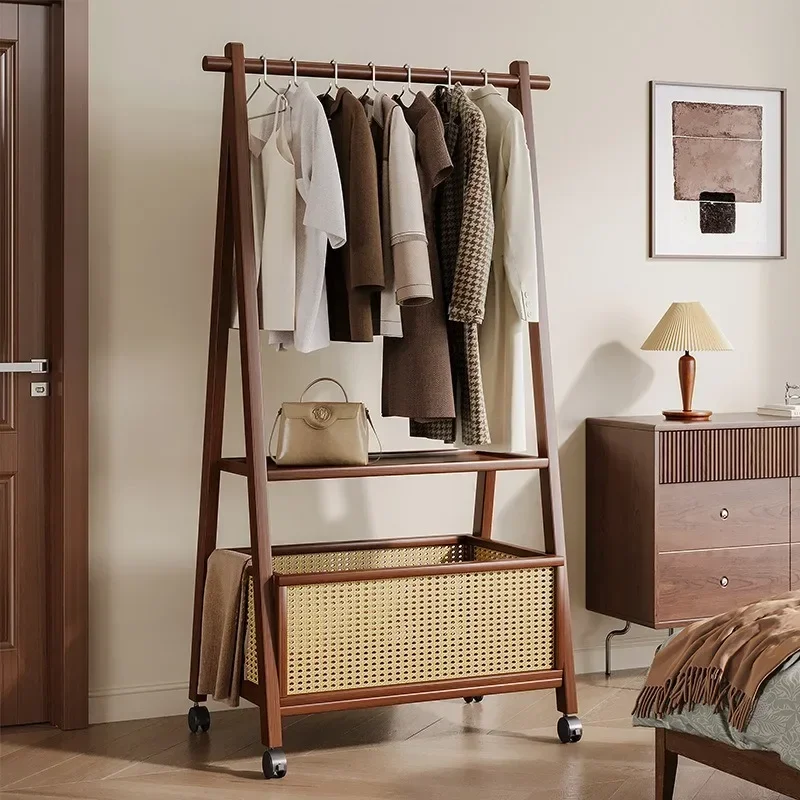 Simple floor standing clothes rack, bedroom clothes multifunctional clothes hanger, home storage shelf, wardrobe