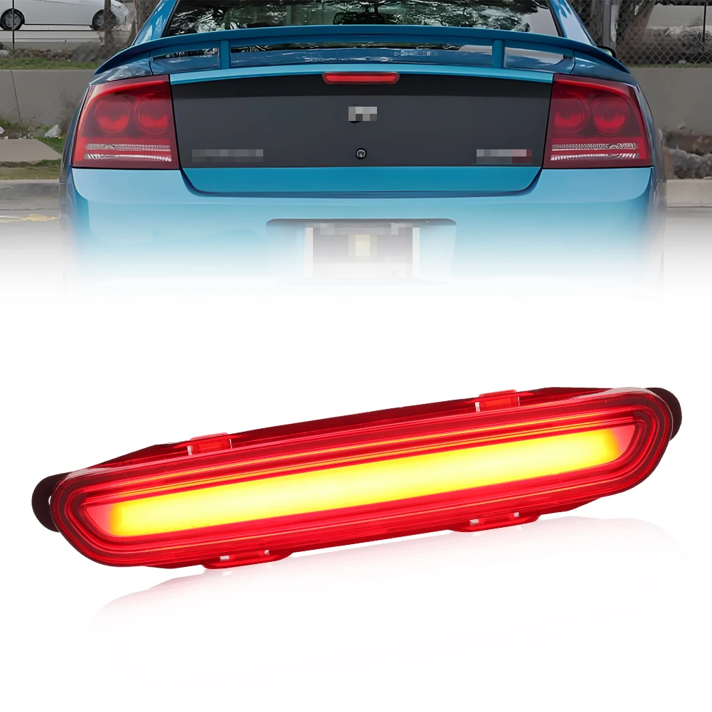 

1 шт. задний фонарь заднего бампера, 3-й третий стоп-сигнал с красным полным светодиодом для Dodge Charger 2006 2007 2008 2009 2010 ﻿