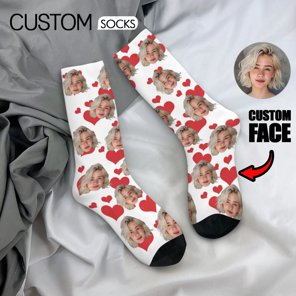Novelty Custom Face Socks DIY Personalized Photo Custom Socks Crazy Funny Men's Socks Christmas Party Birthday Anniversary Gift