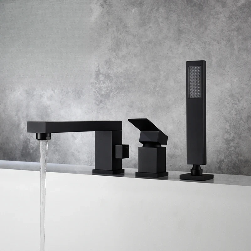 

Bathtub With Handheld Bathroom Faucet Single Handle Brass Bath Shower System Set Mixer Tap