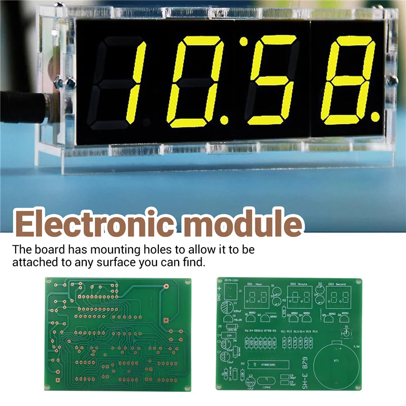 AT89C2051 Arduino Flux용 6 디지털 LED 디스플레이 전자 시계 DIY 키트 수신기