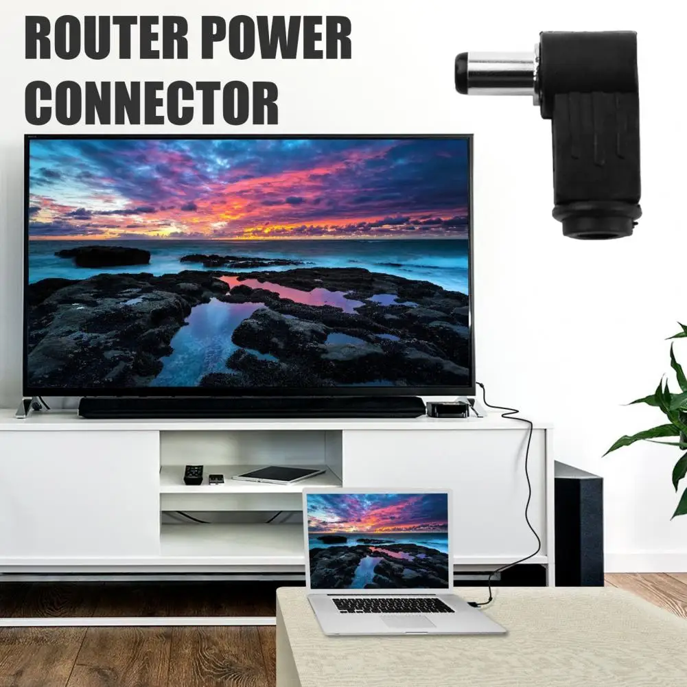 

Power Adapter Set 5pcs Dc Power Adapter Coupler 90 Degree Angle 5.5mm X 2.5mm Male to 5.5mm X 2.1mm Female Converter for Laptop