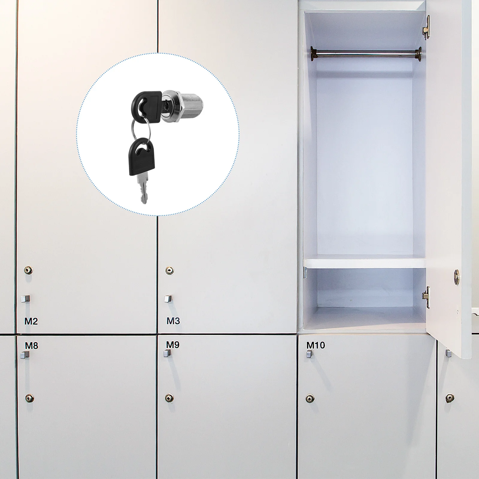

Independent Management Cabinet Drawers Lock Fingerprint Silver Zinc Alloy Cam