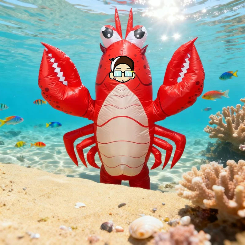 

Animal Crab Lobster Adult Inflatable Costume Anime Dress Suit Carnival Halloween Party Cosplay Costumes for Man Woman