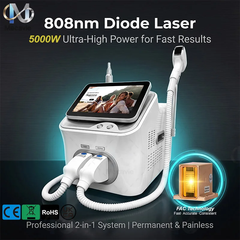 Multi-Functional 2IN1 Diode Laser for Hair Removal & Nd:YAG Pico Laser for Tattoo Removal 755+808+940+1064nm for Salon And Home