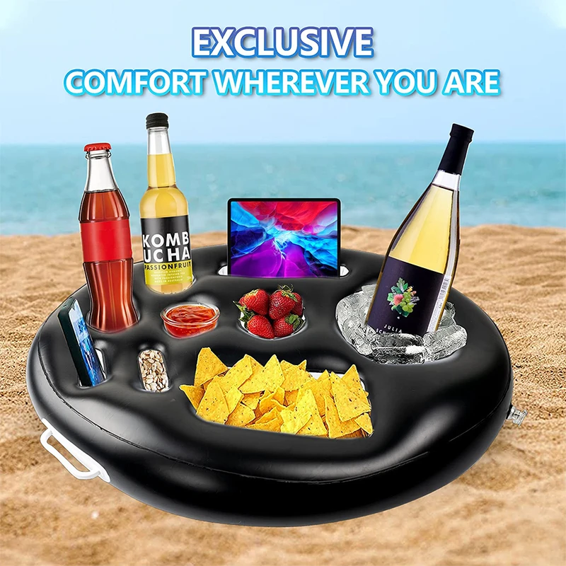 New Inflatable Drink Holder Summer Swimming Beach Pool Tray Cup Holder Swimming Party Pool Float Beer Drink Cooler Table