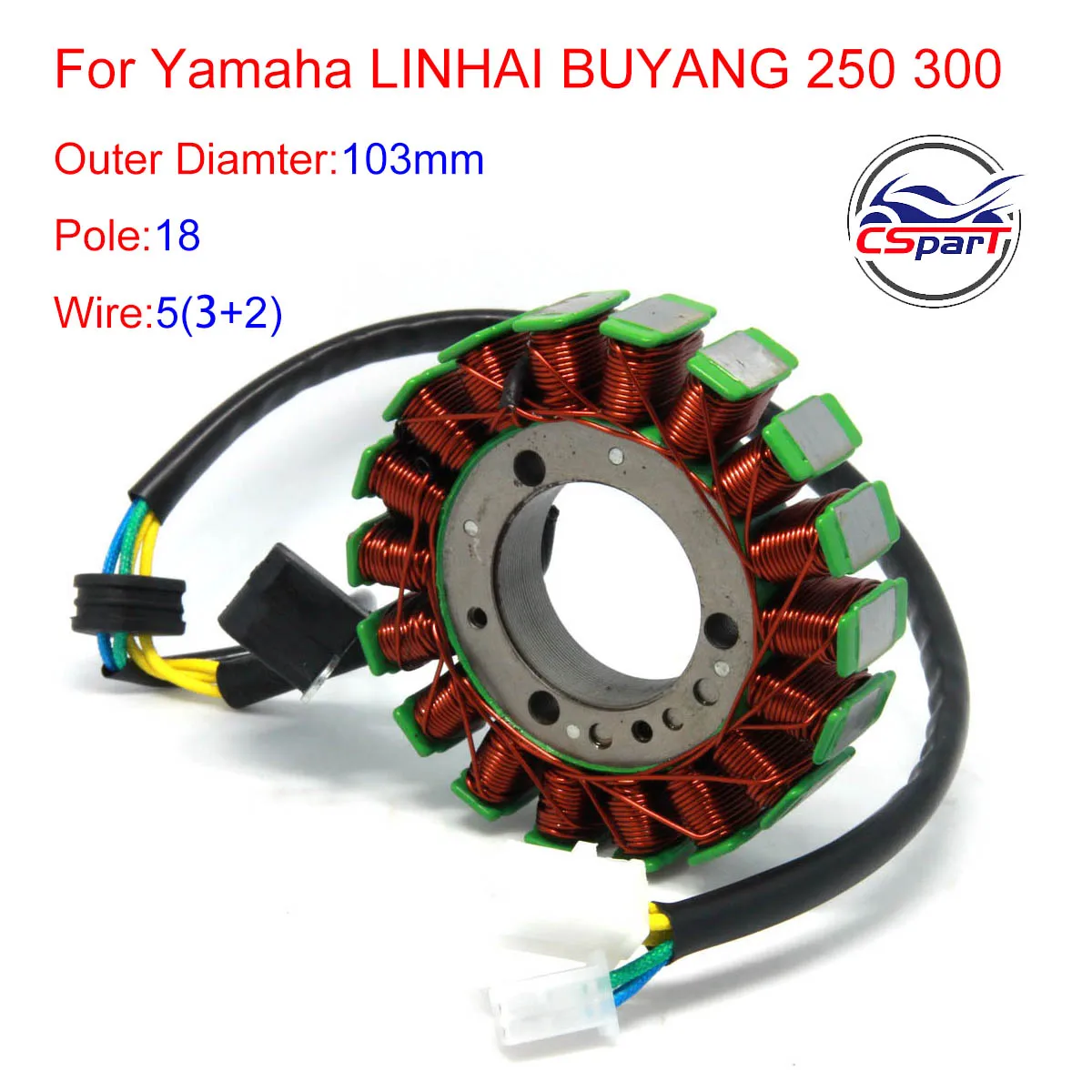 

103mm 18 Coils Magneto Stator For Majesty YP250 YP300 ROKETA MC-54B Linhai VOG 250 257 260 300 LH170MM AEOLUS BMS Diamo