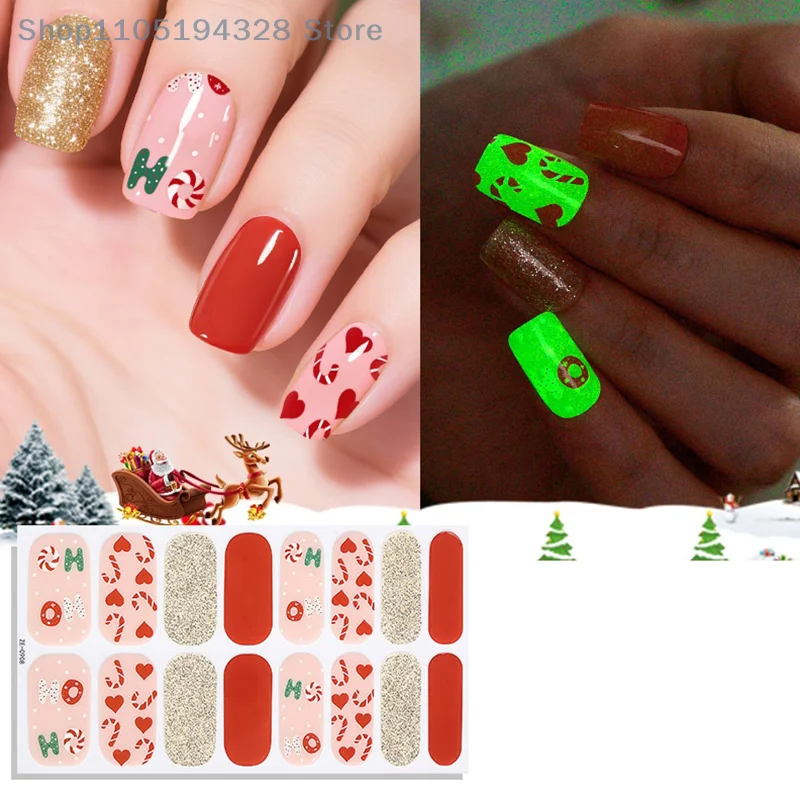 [MP] Adesivi per unghie con copertura completa luminosa natalizia Serie Fiocco di neve Decalcomania per unghie Donne Autoadesive Manicure Designer Nail Art Stick