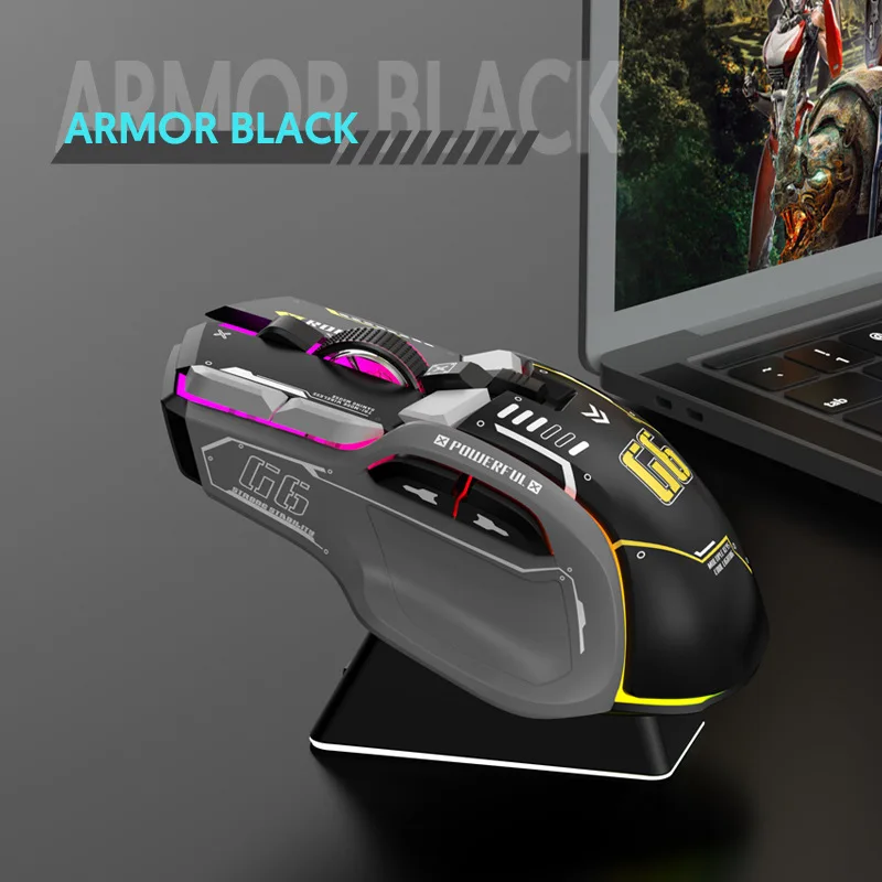 Mechanical Gaming Mouse FreeWolf G6 12-keys Wired Mouse ChipA826 RGB Macro-programmable Ergonomic design superior for Gaming