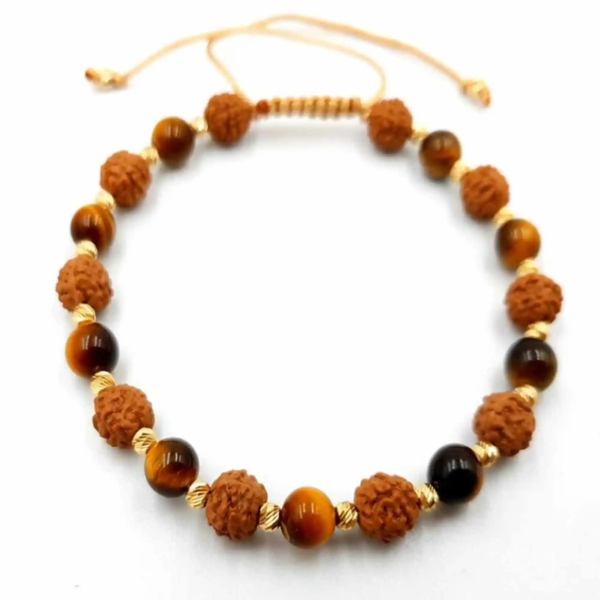 6mm Natural Rudraksha Tiger's Eye gemstone beads Bracelet Glowing Dark Matter Meditation Wristband Gift Pray Blessing Classic